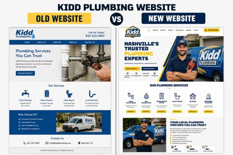 old vs new plumbing website design