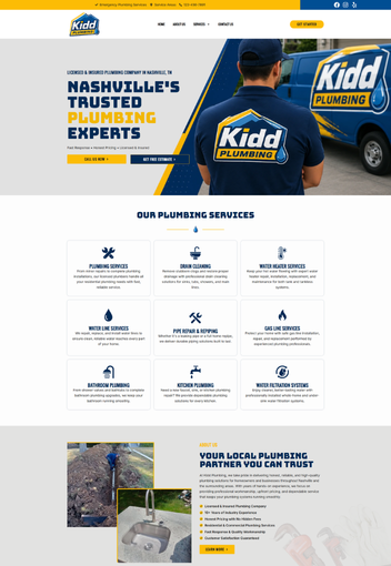 kidd plumbing web design